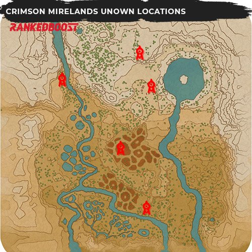 Unown Crimson Mirelands Locations 